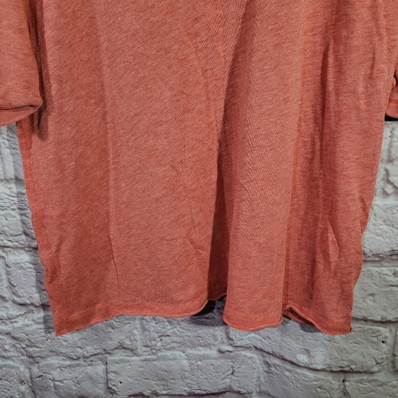 Free People We The Free Heathered Coral Raw Hem Basic Tee - Picture 3 of 11
